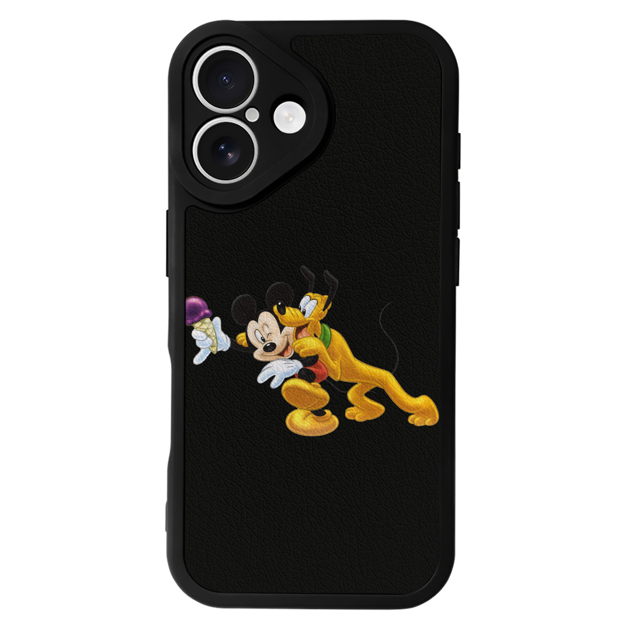 （画像用） ミッキーマウス Mickey Mouse 【iPhone 16シリーズ対応】シリコンスマホケース（レザー調） 材質：シリコン